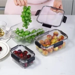 3-Piece Clear Airtight Fridge Storage Container Set